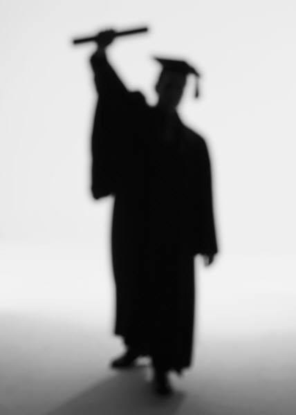 Silhouette of a graduate