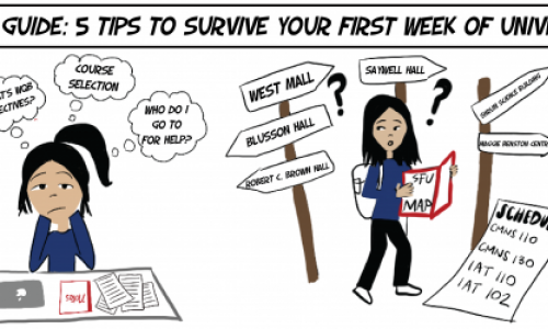 Comic Guide: 5 Tips to Survive your First Week of University Banner