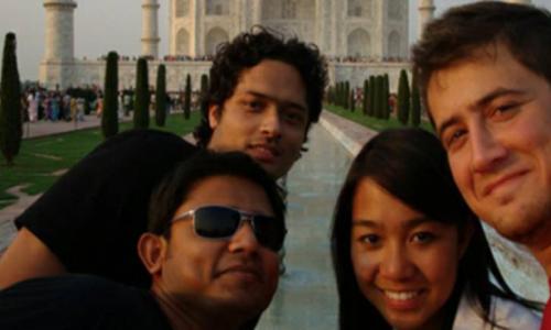 Matt and his friends in India