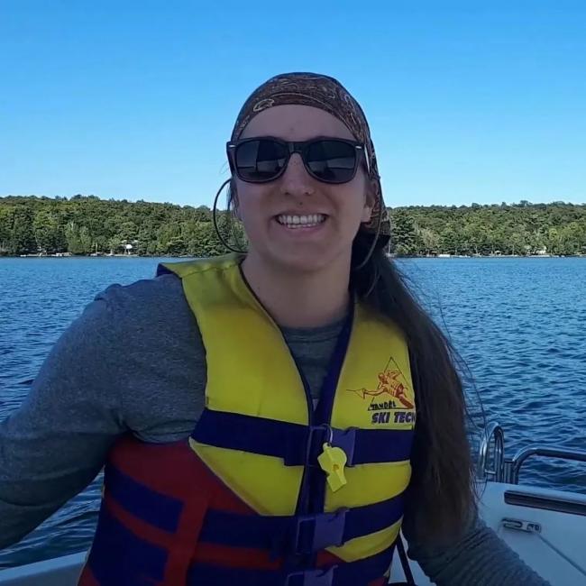 Rebekah Smiling in a Lake