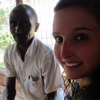 Stacey Bryant with Uganda native 