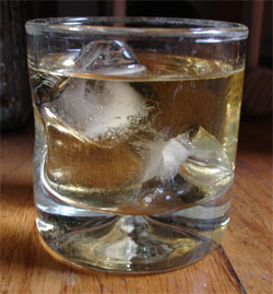 Glass of water and scotch