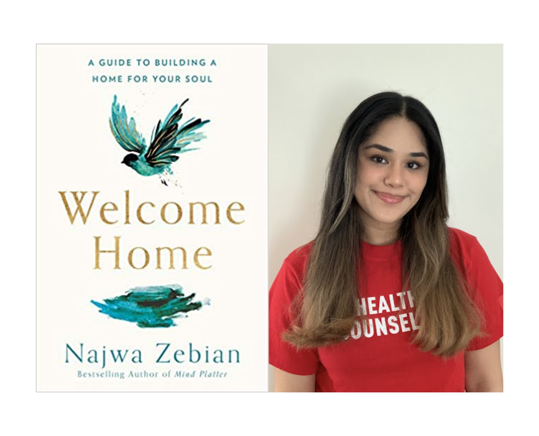 Book cover for "Welcome Home: A Guide to Building a Home For Your Soul" by Hannah Khoshno Najwa Zebian, and 