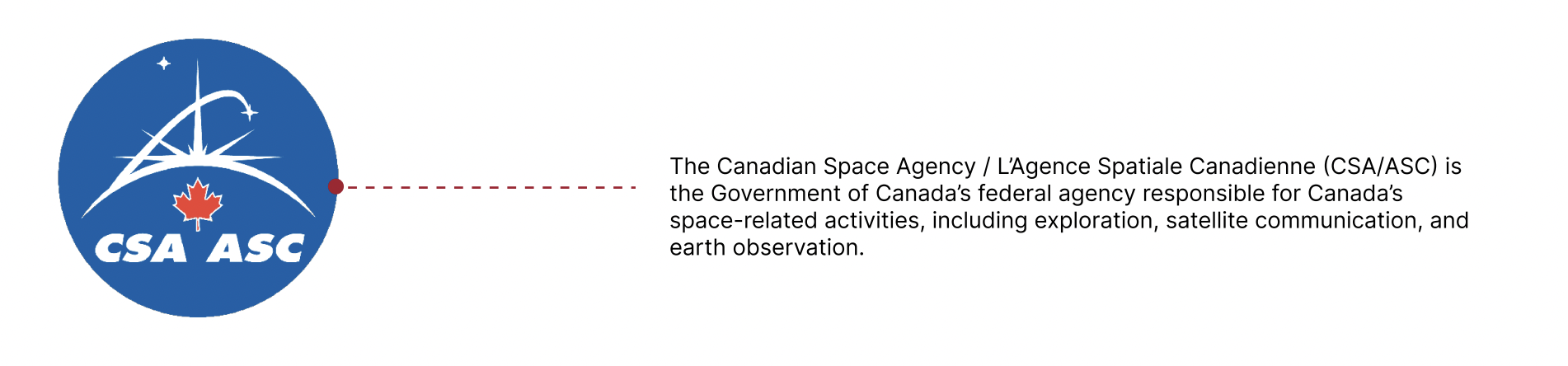 Description of the Canadian Space Agency and logo