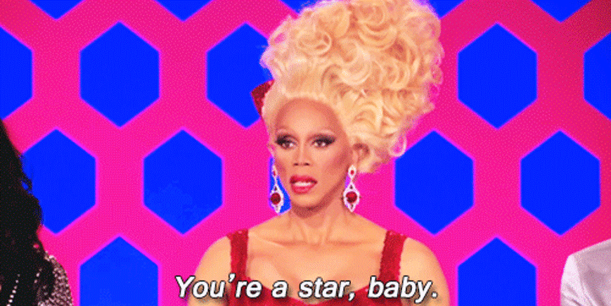 A girl saying "you're a star baby"