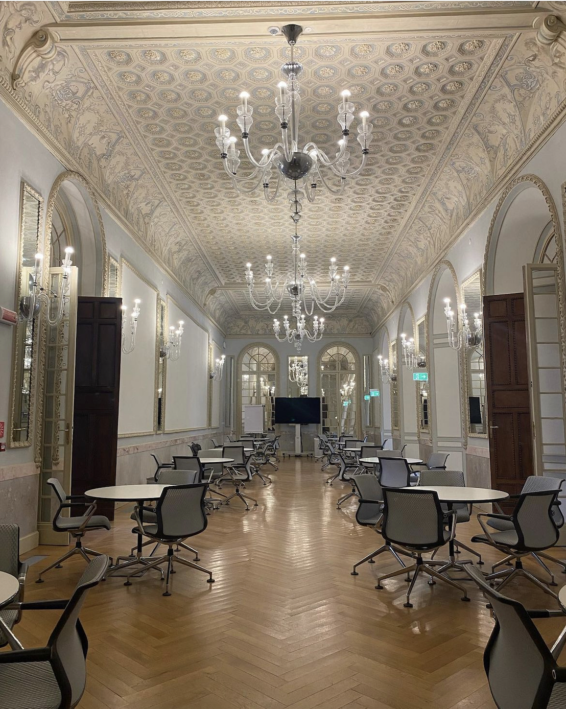 One of the many beautiful classrooms at LUISS university