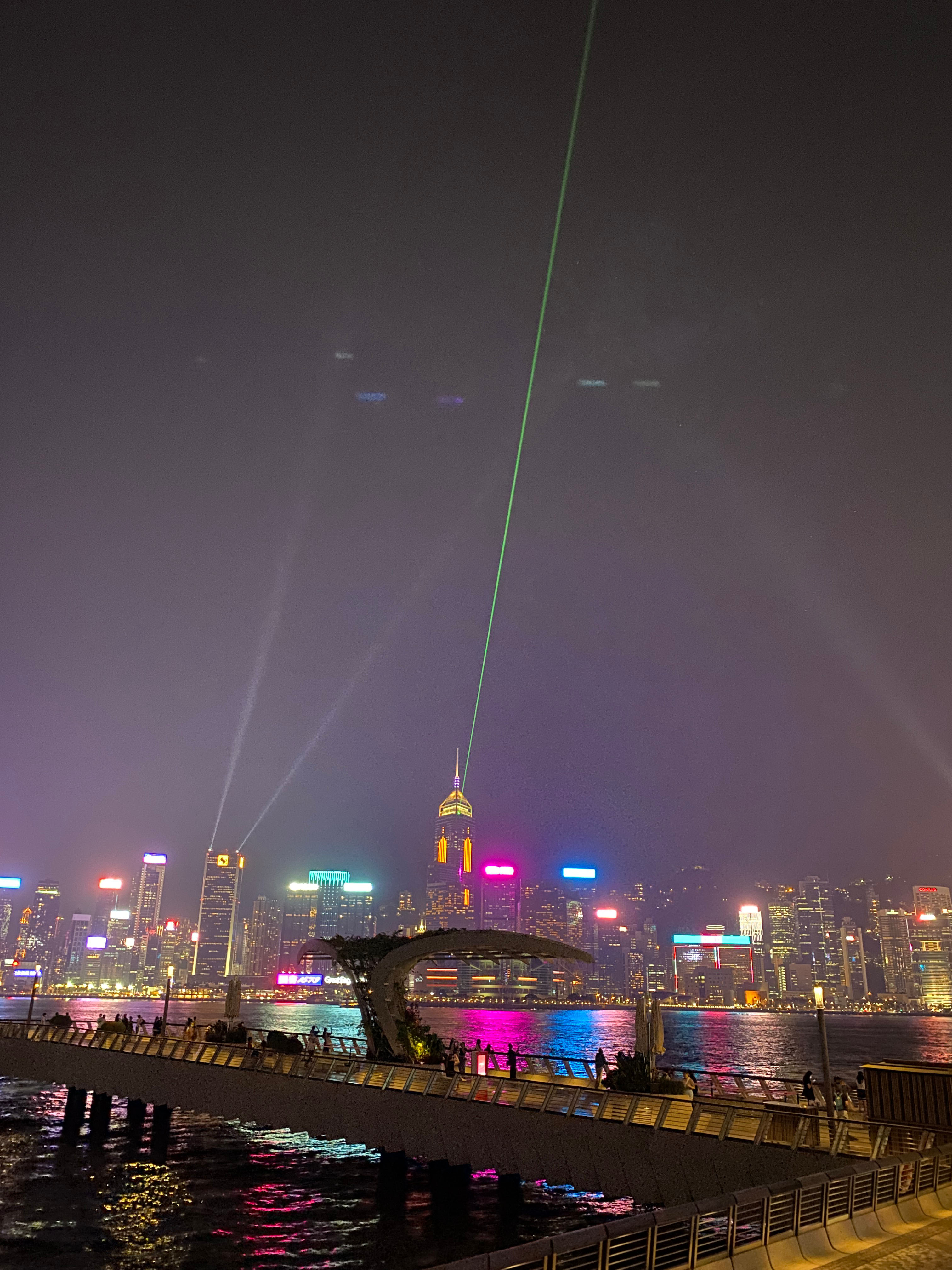 This was taken at avenue of stars in the Tsim Tsai Tsui neighbourhood during the daily light show..