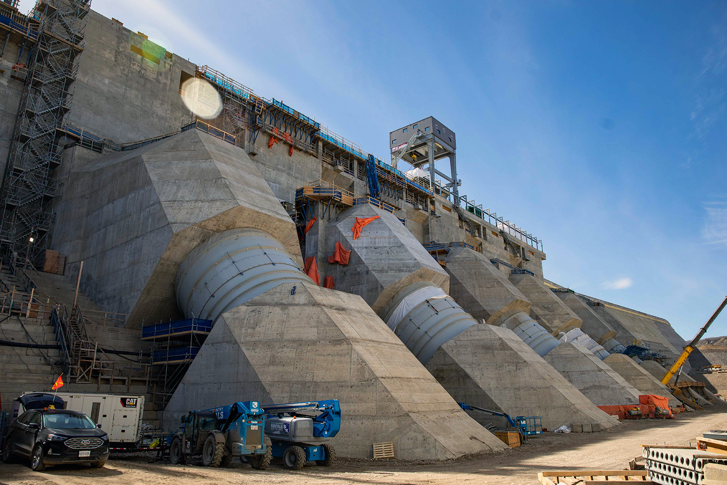 Site C: The six penstocks that will carry water into the powerhouse