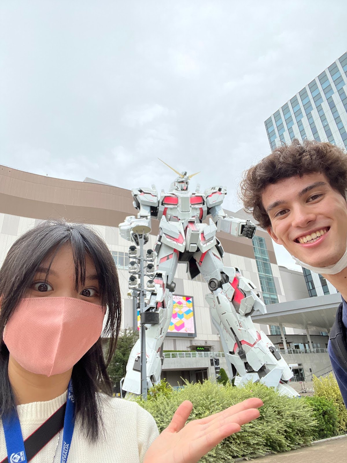 Me and a friend at the large Gundam in Odaiba