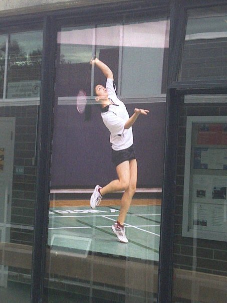 Alissa playing badminton