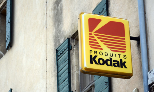 Kodak advertising light in Arles, France.