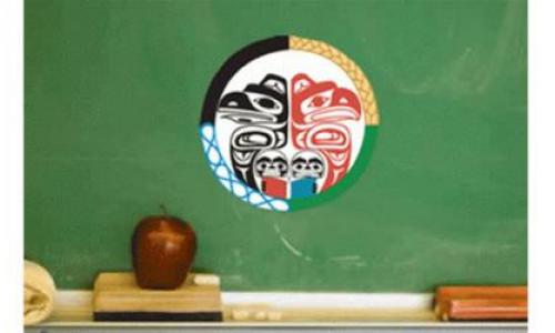 Aboriginal logo on chalkboard