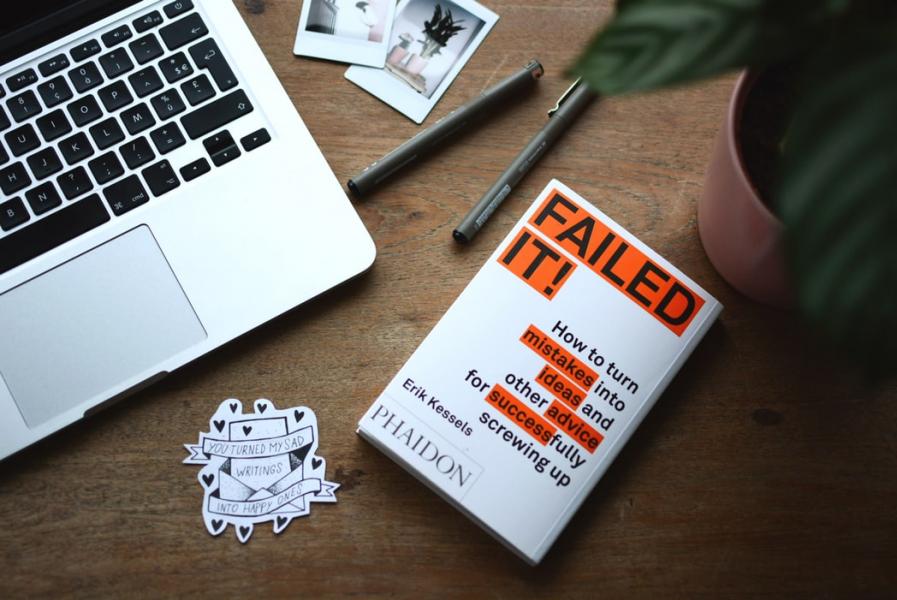 a flatlay of a book that said "Failed It"