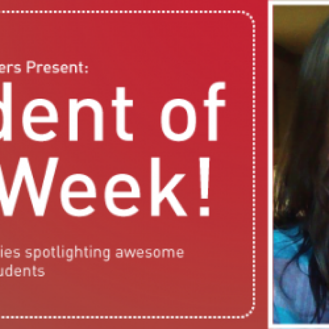 banner of student of the week: Hannah