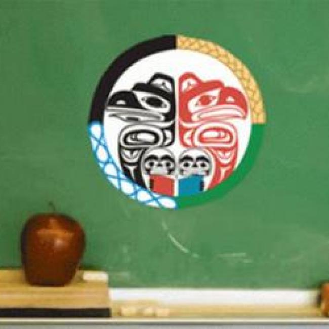 Aboriginal logo on chalkboard