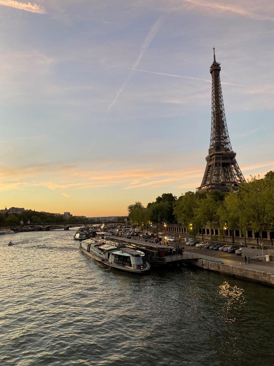 The Seine at sunset in Paris