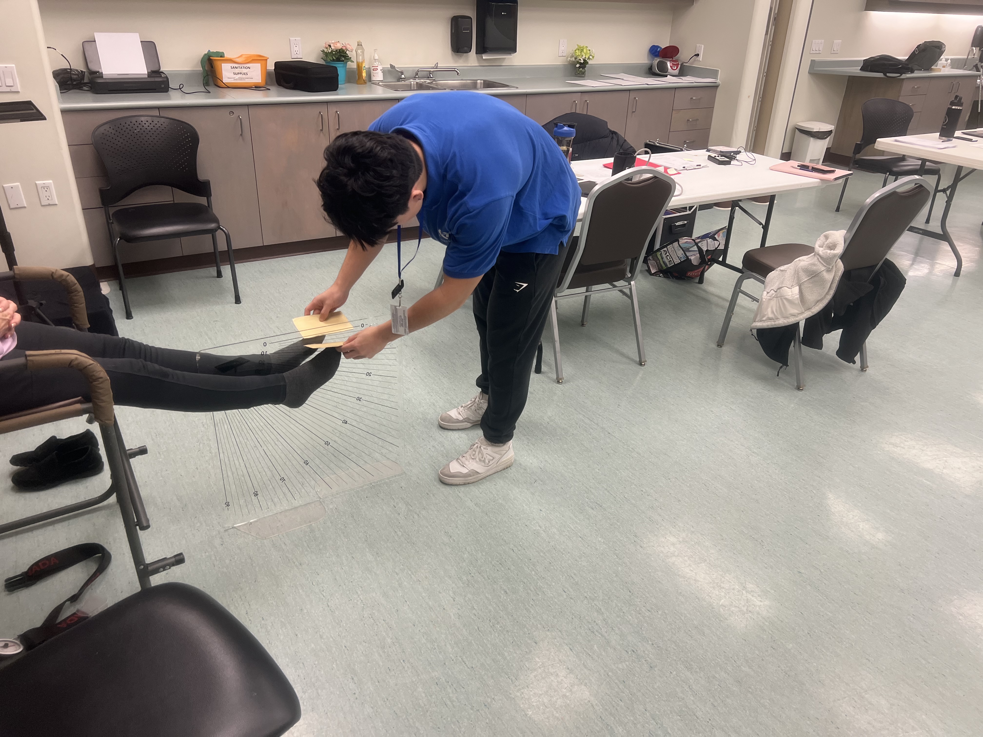 Proprioception testing at the falls prevention clinic