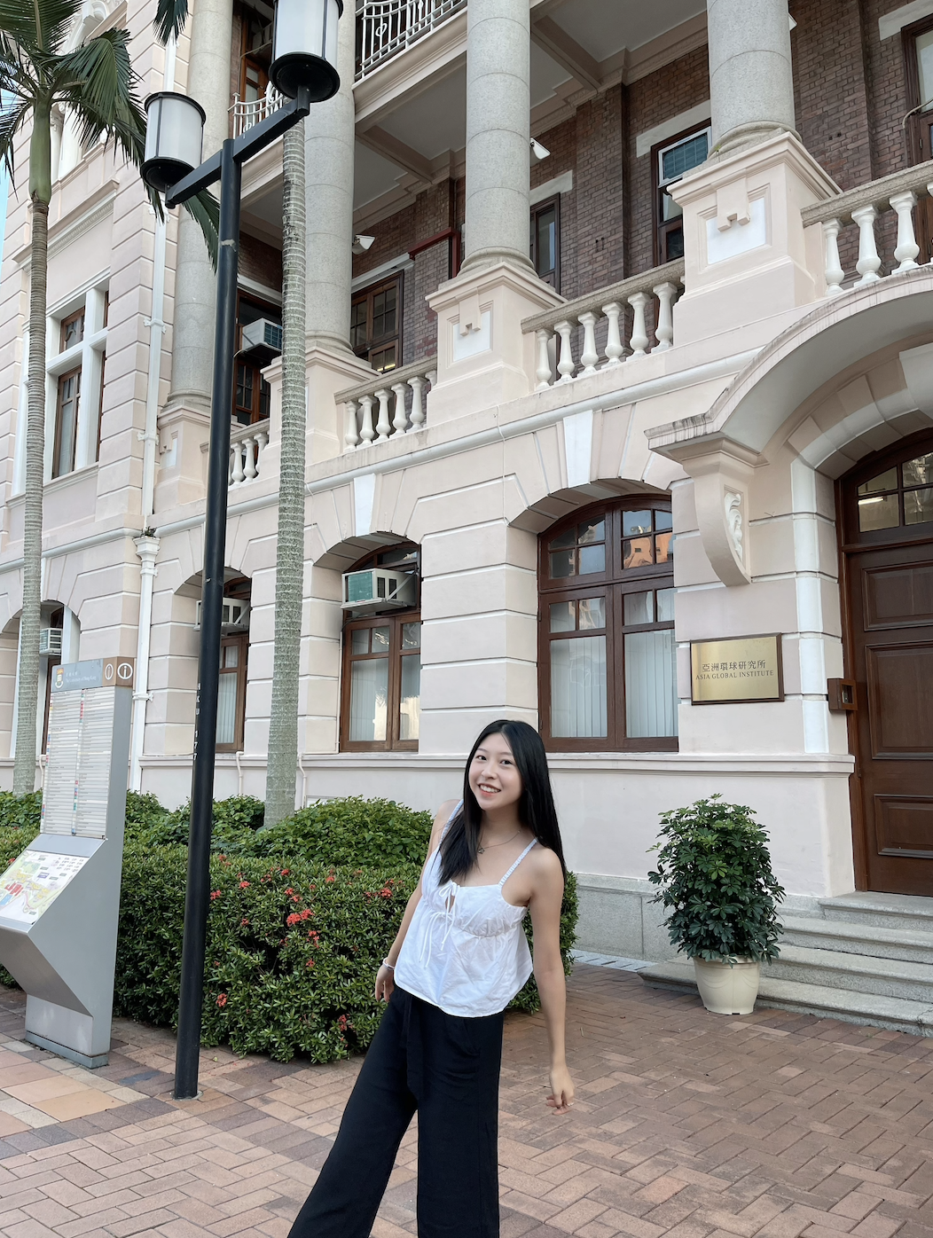 Standing in front of The University of Hong Kong's Main Building