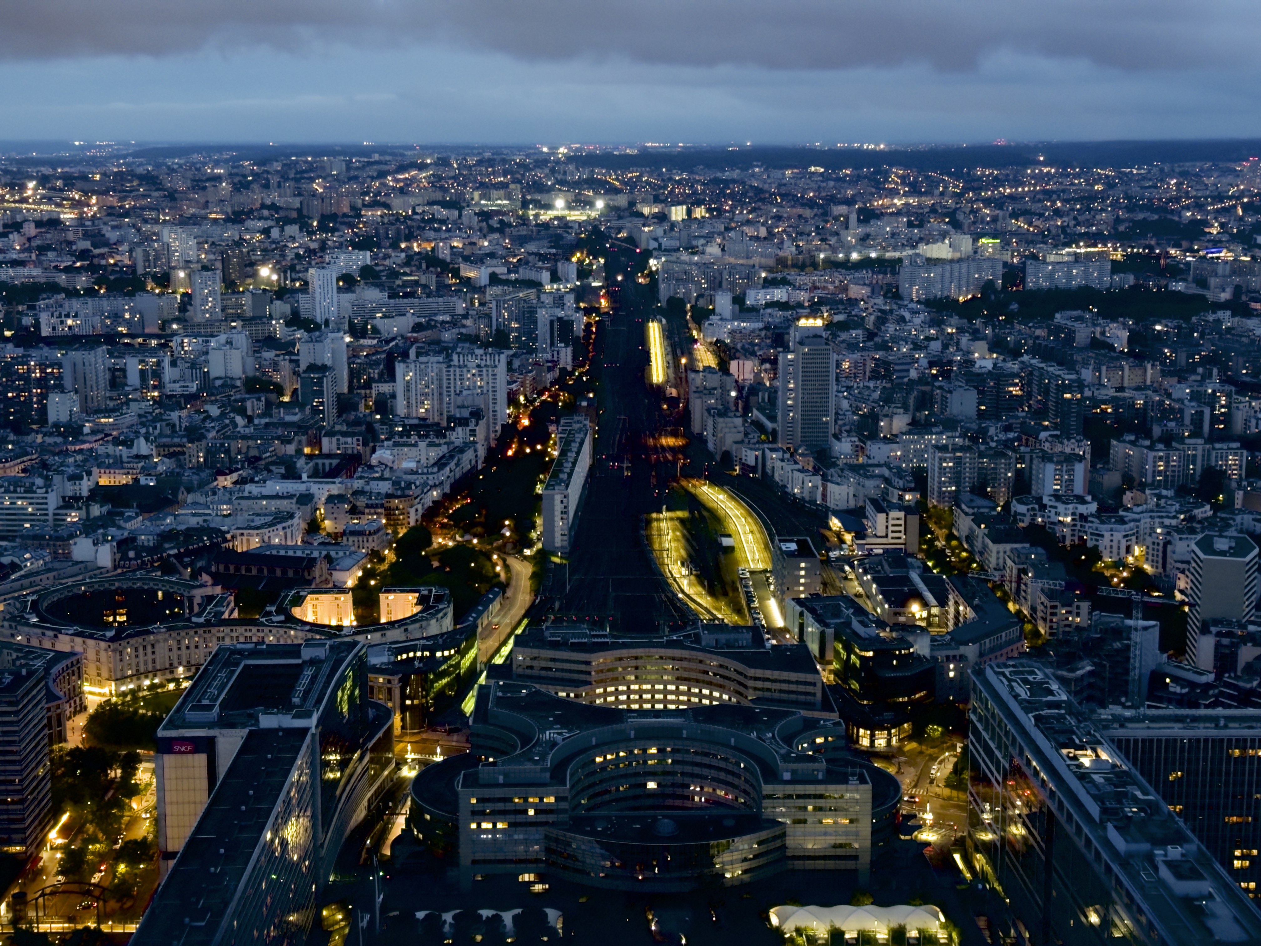 View of a city at night