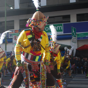 Person in traditional Bolivian clothing