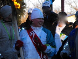 Jodie carrying the 2010 olympic torch