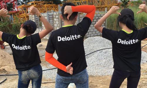 Three people in Deloitte tshirts 