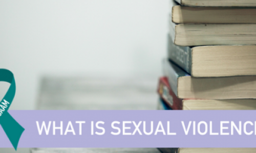stack of books: "What is Sexual Violence?"