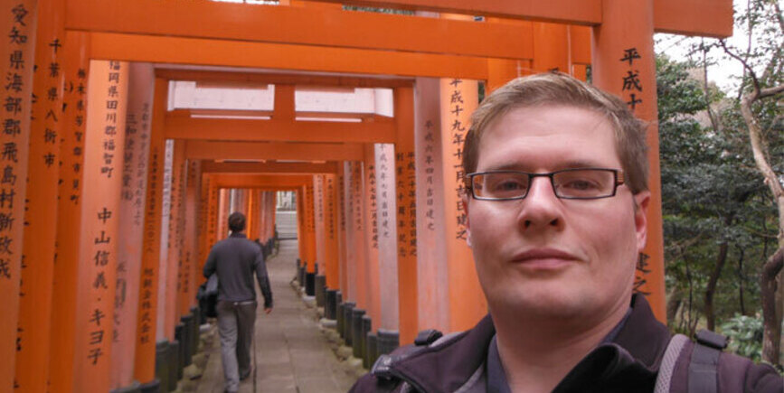 David at a Japanese tourist location