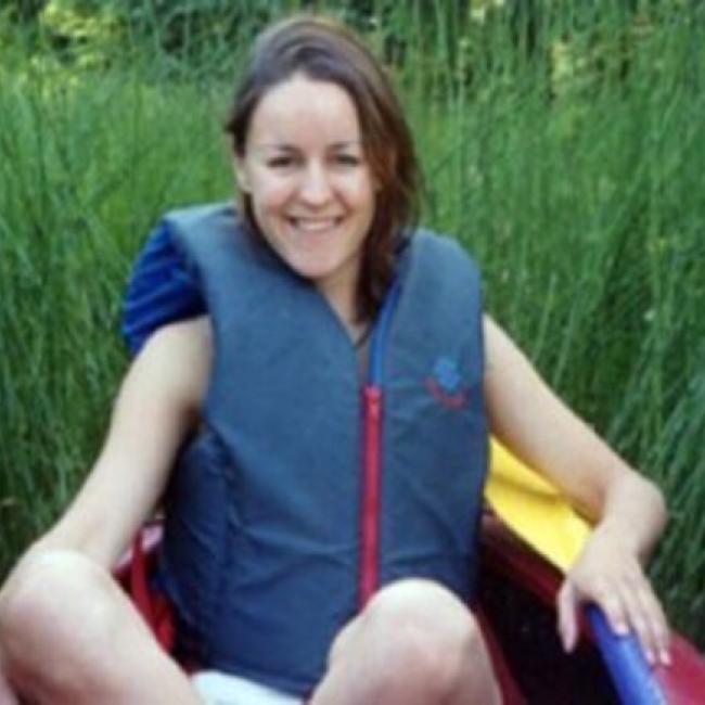 Laura in a canoe