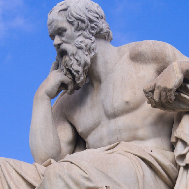 Marble statue of Socrates