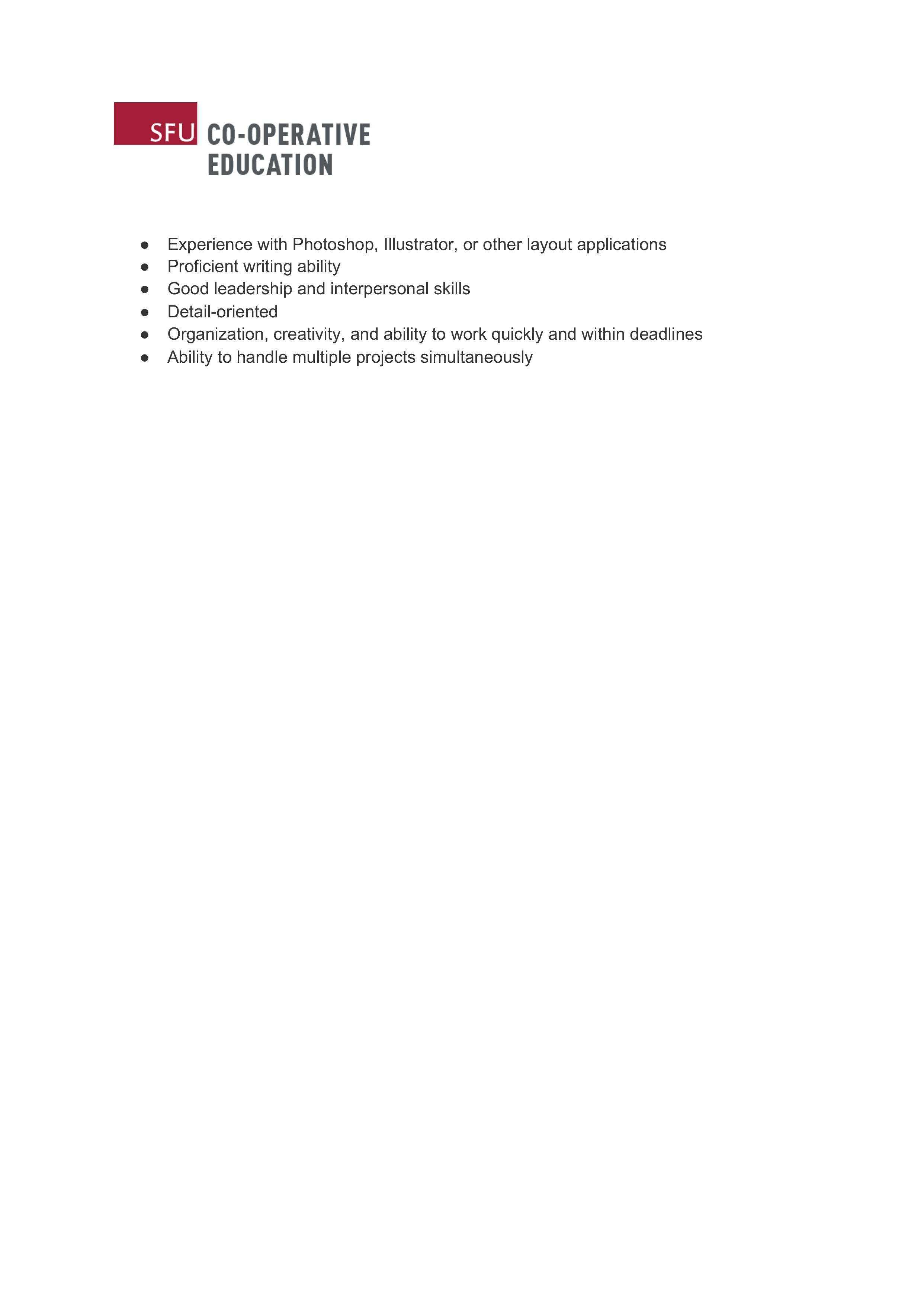Online Communications Assistant job description (Page 2)