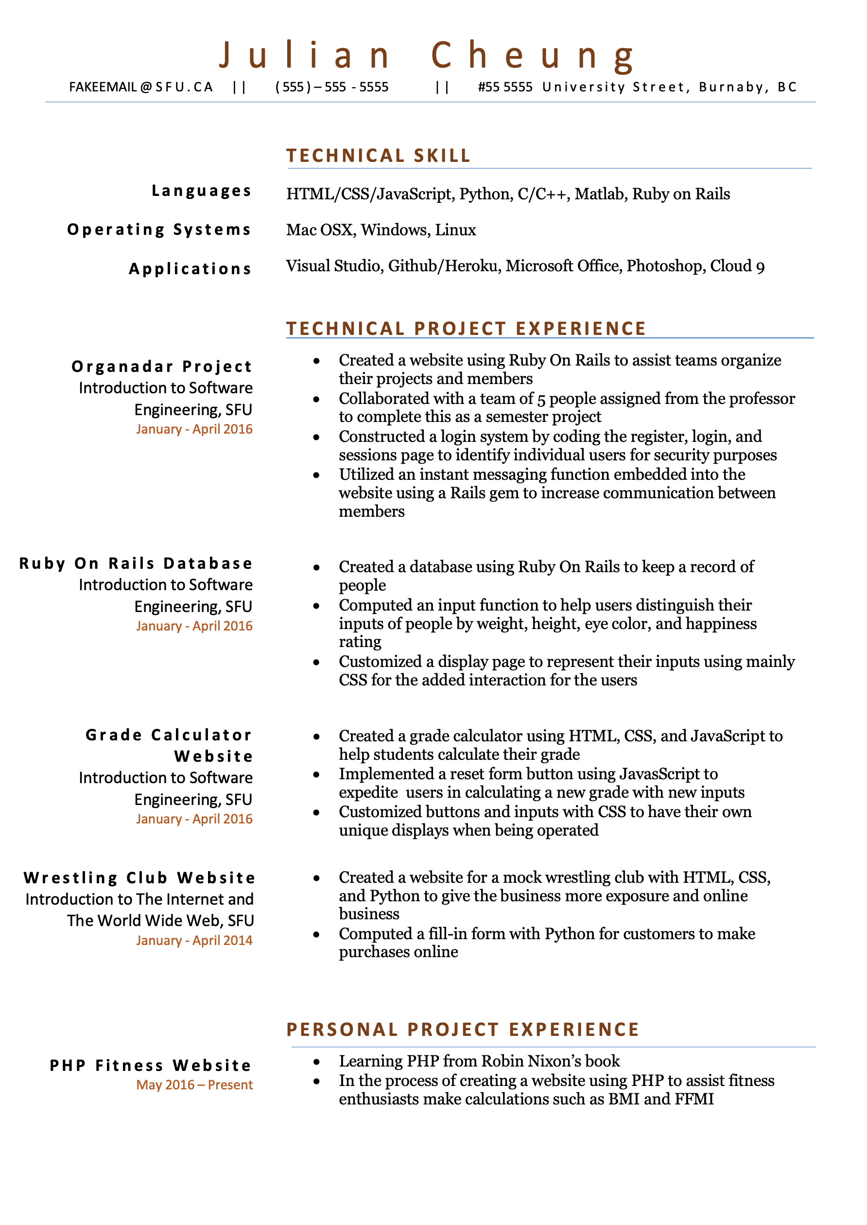 Resume Sample page 3