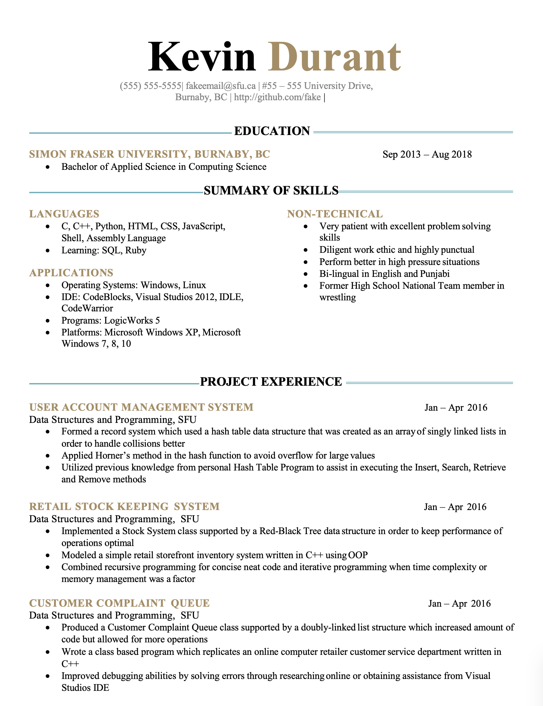 Resume Sample page 3