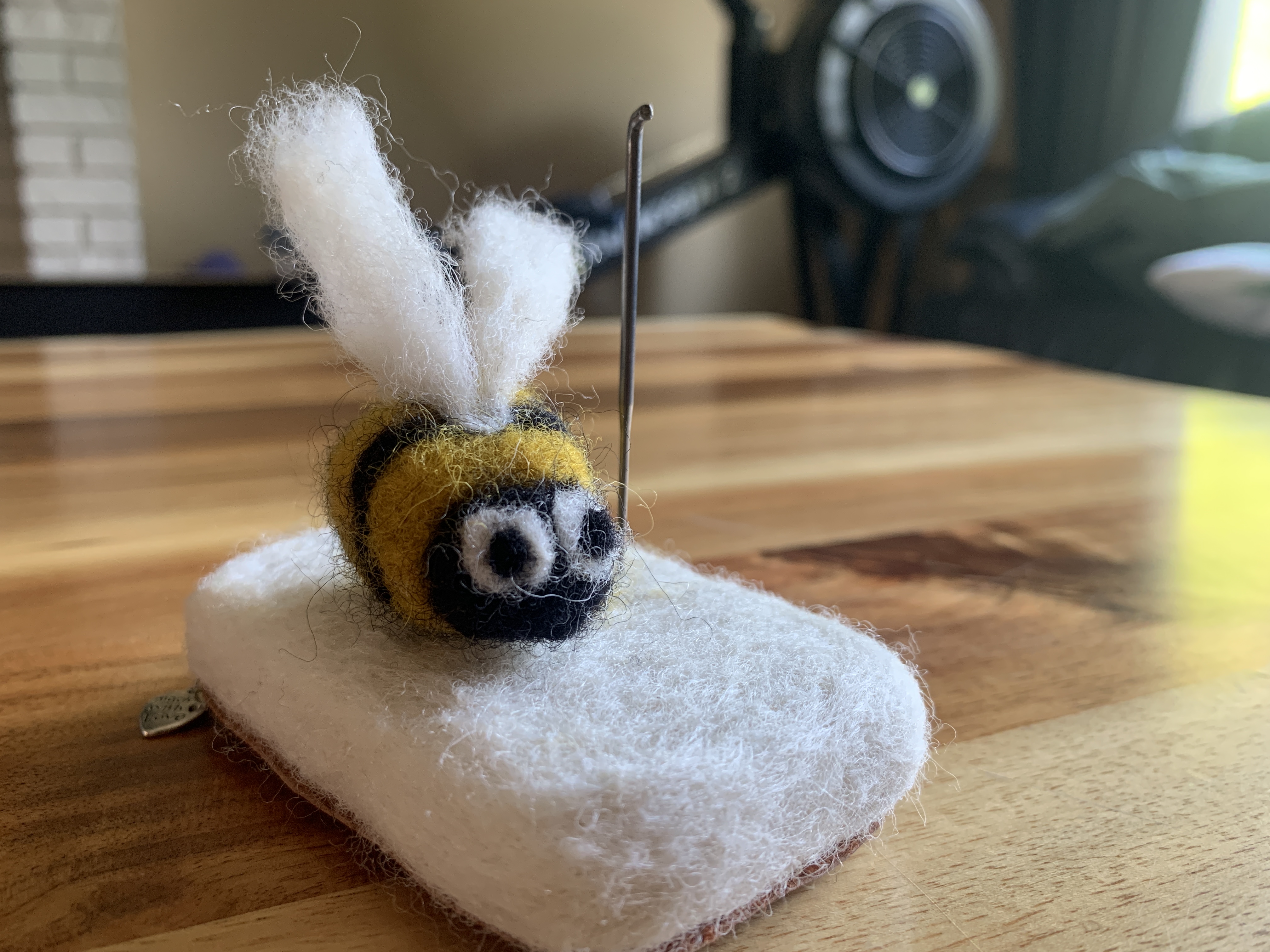Image of a felted bumblebee