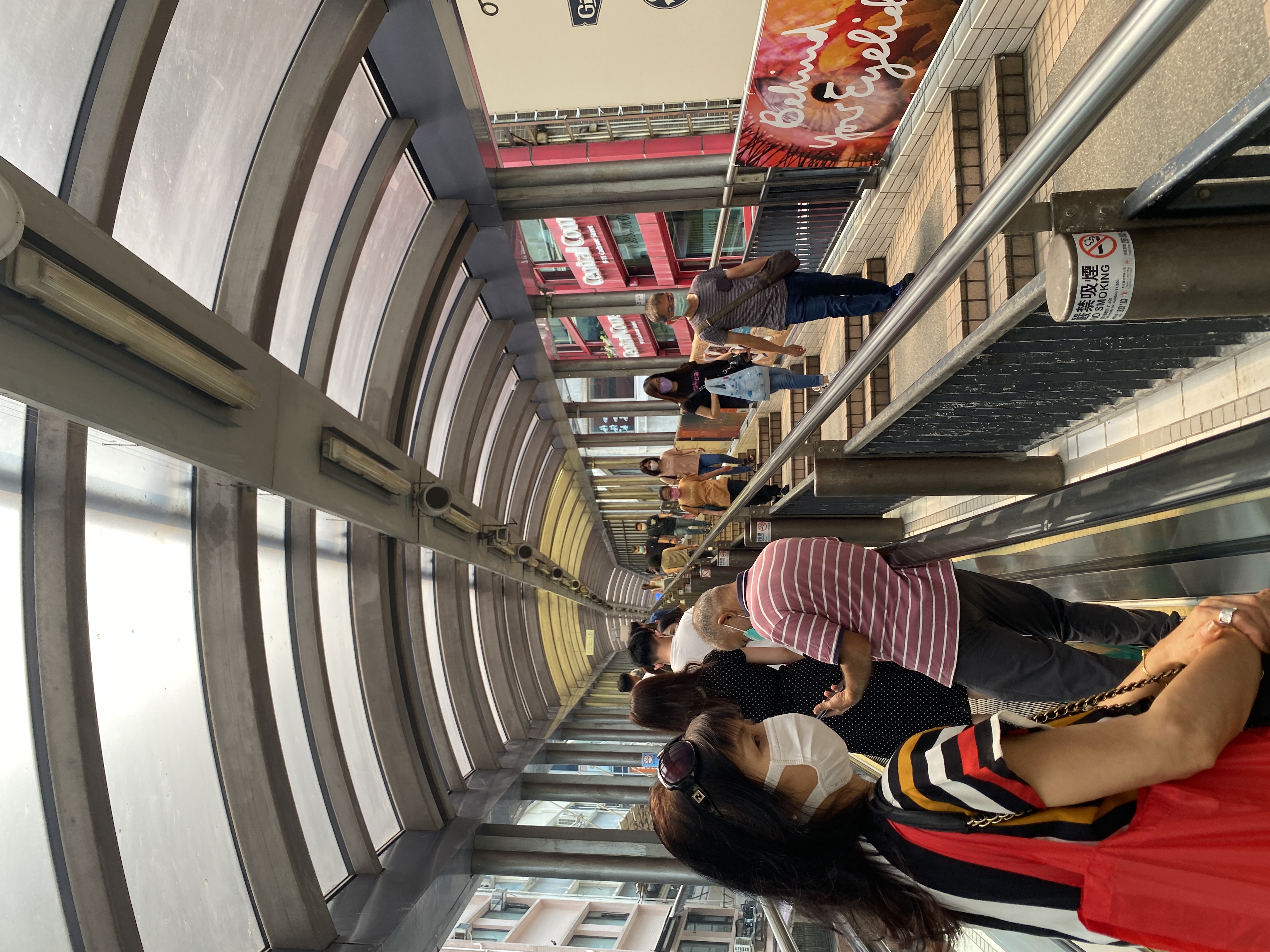 The longest outdoor escalator is located at mid levels