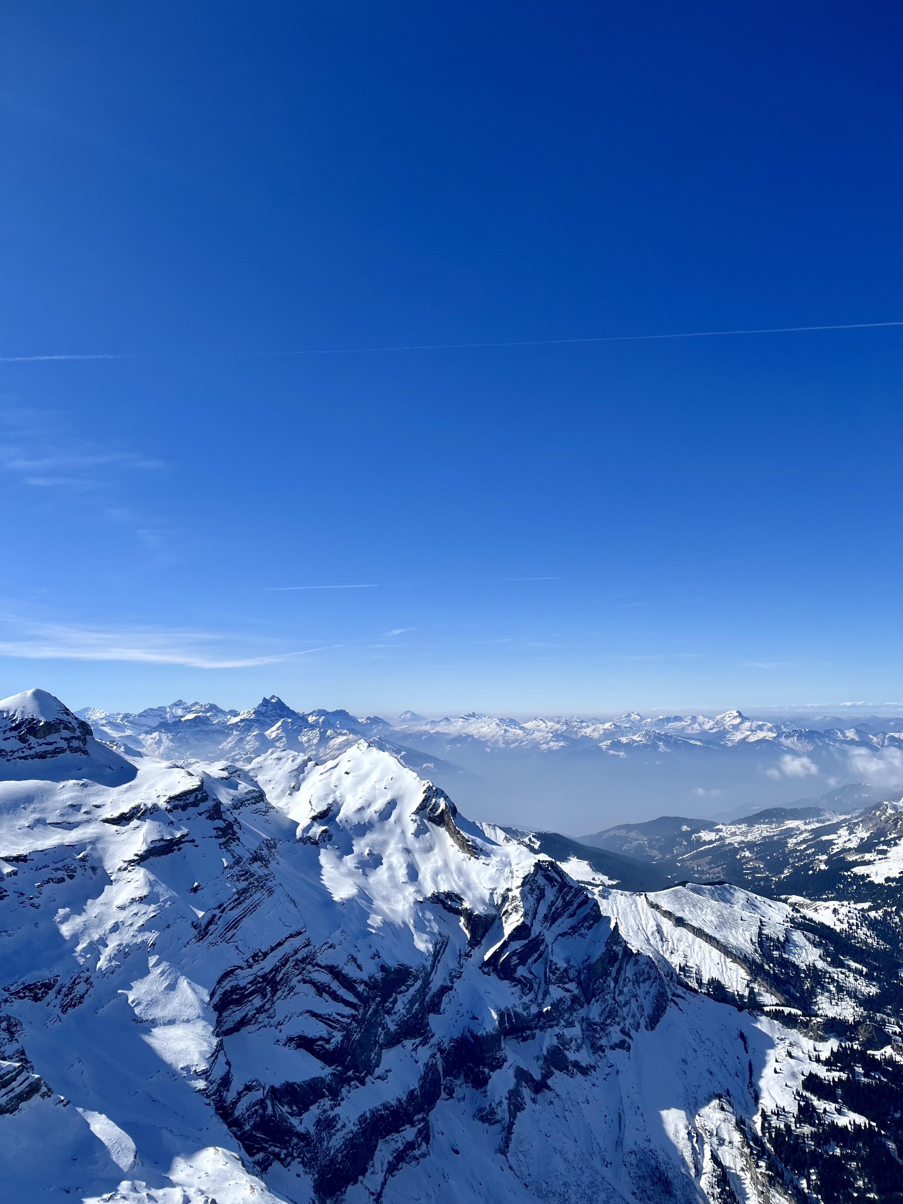 Views of the Swiss Alps at an altitude of 3000m