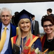Janine at her convocation with her parents