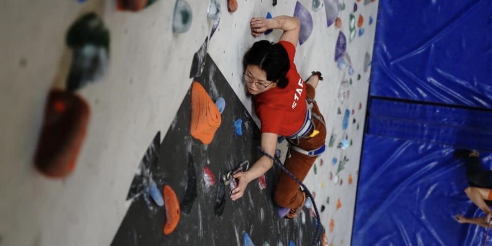 Mina at the Climbing Wall