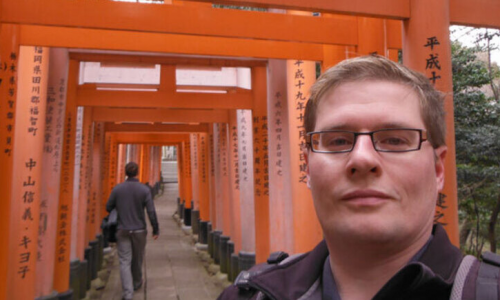 David at a Japanese tourist location