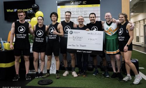 Photo of the Innovative Fitness team after raising money at a charity event