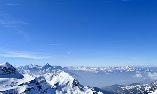 Views of the Swiss Alps at an altitude of 3000m