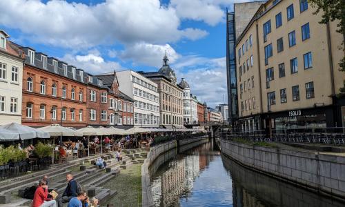 One of Aarhus' canals in its downtown core