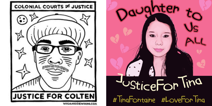poster calling out justice for Colten and Tina