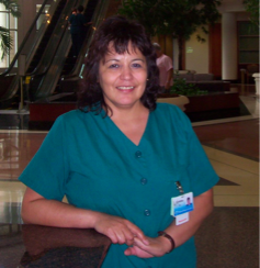 Cynthia in her nurse uniform