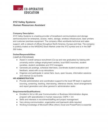 Human resources assistant job description