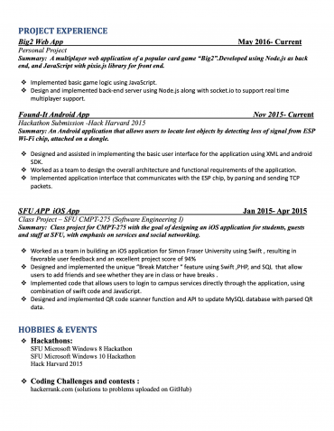 Resume Sample page 4