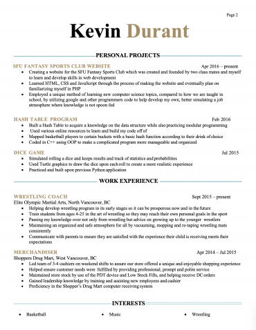 Resume Sample page 4