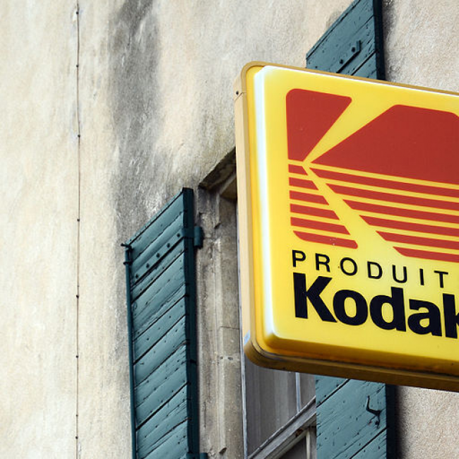 Kodak advertising light in Arles, France.