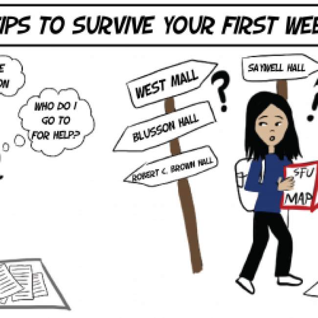 Comic Guide: 5 Tips to Survive your First Week of University Banner