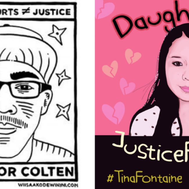 poster calling out justice for Colten and Tina